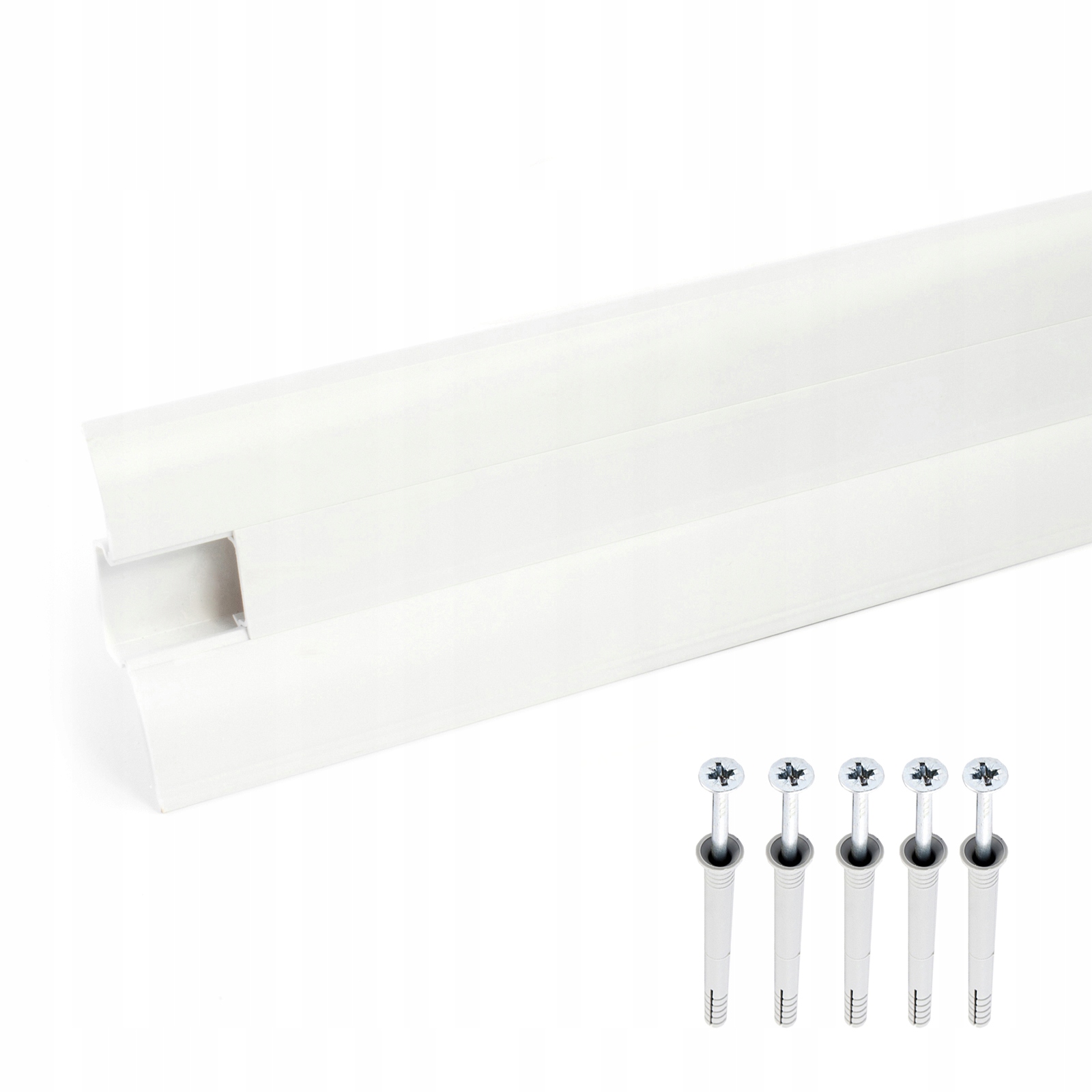 Listwa Przypodłogowa Podłogowa 62mm Pcv Biała 80m Wkręty Kołki