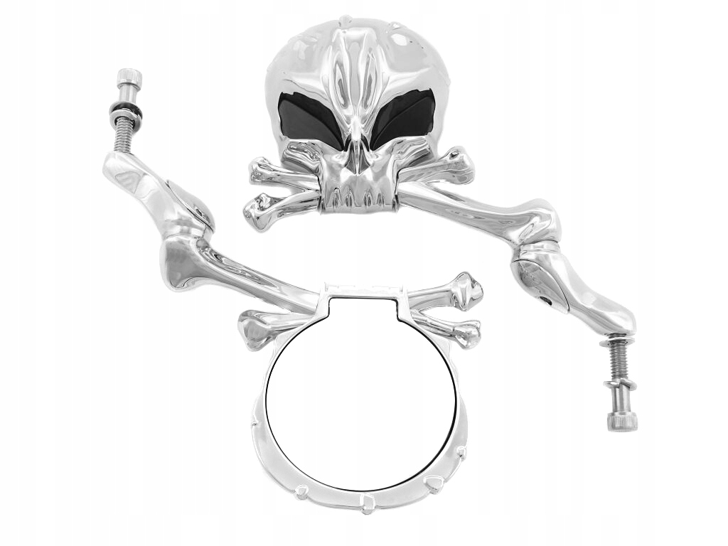 LU-535 - ДЗЕРКАЛА ЧЕРЕП ХРОМ МЕТАЛ HARLEY DAVIDSON HD