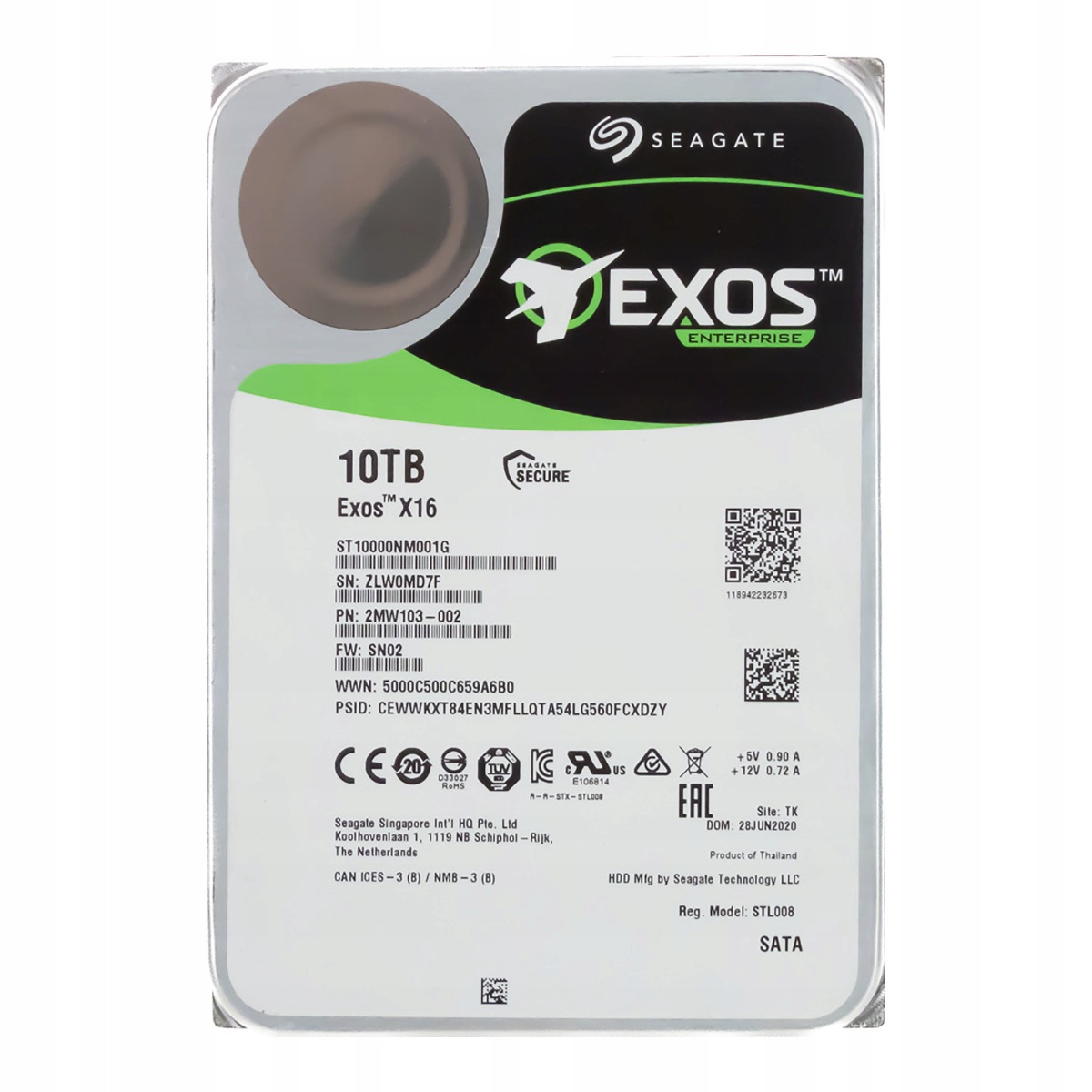 Seagate Exos X16 10TB 7.2K 256MB Sata III 3.5'' ST10000NM001G