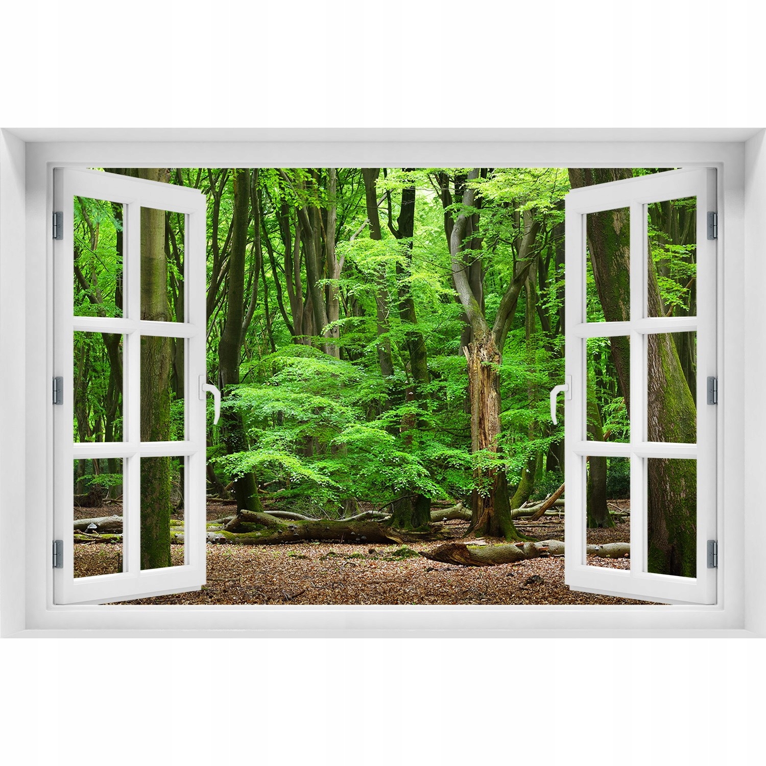 

3D Okno Naklejka na ścianę Holenderski las 90x60