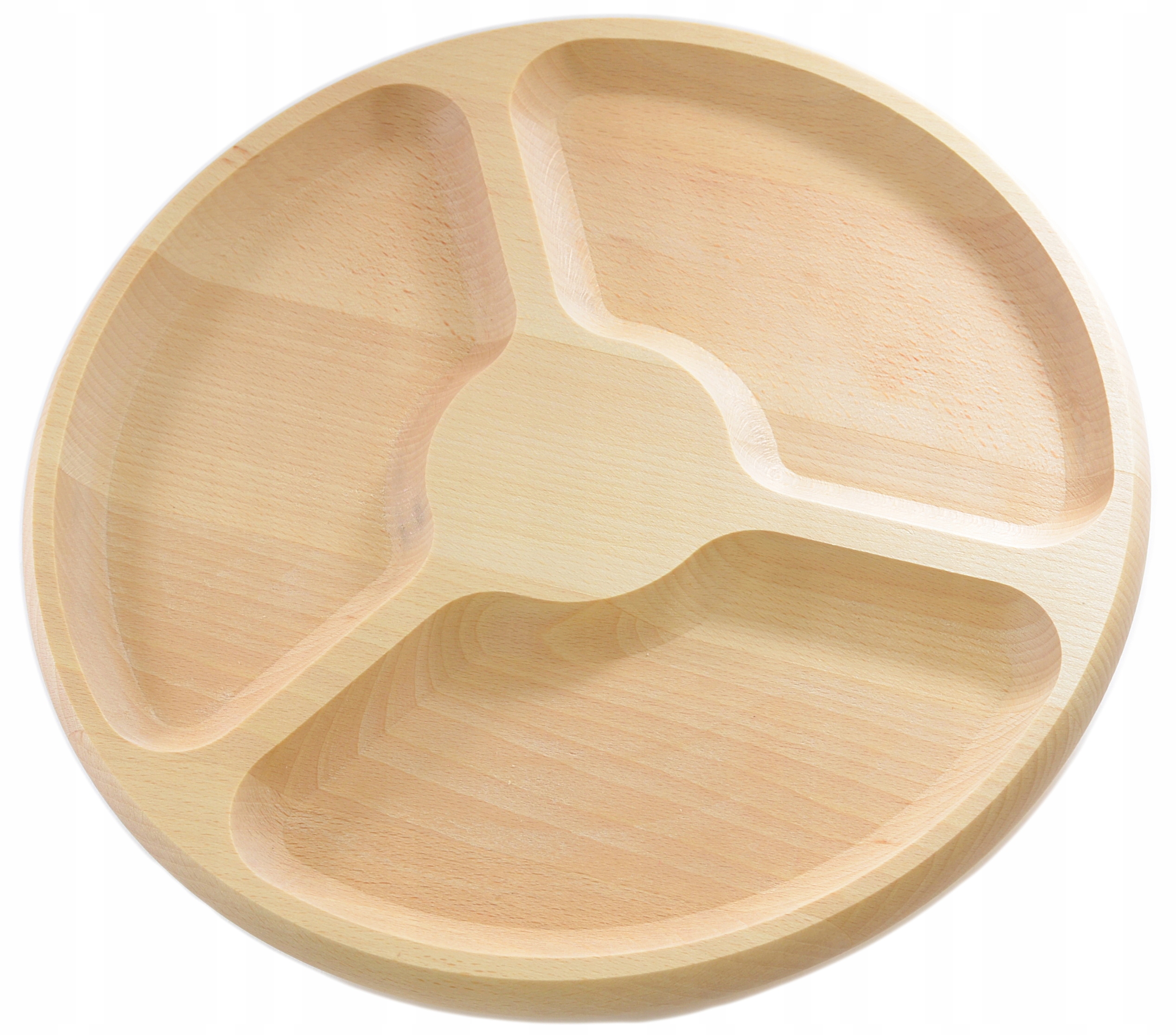 

Taca Deska Drewniana Bukowa z Przegródkami Ø 33 cm