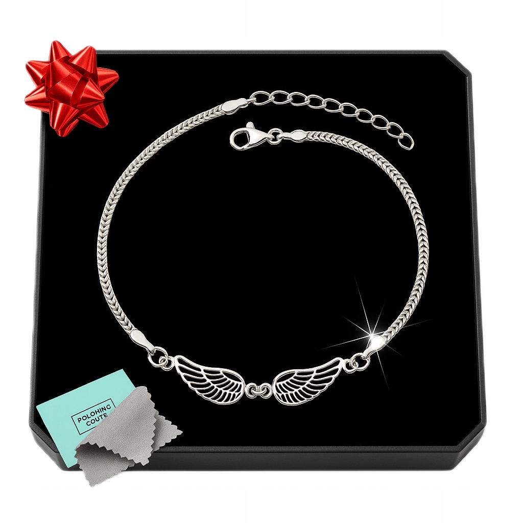 Bransoletka srebrna Skrzydła Anioła damska na rękę na Dzień Matki