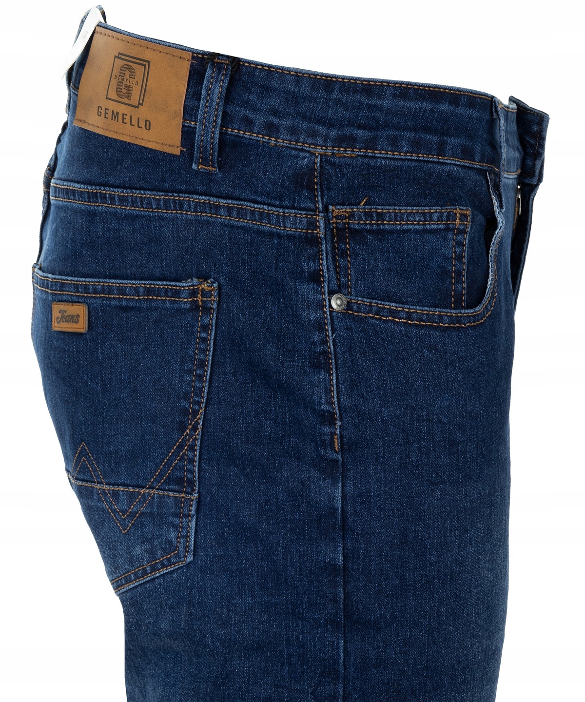 Spodnie męskie jeansy bawełniane Niebieskie Elastyczne Pas100-110cm W40 L30