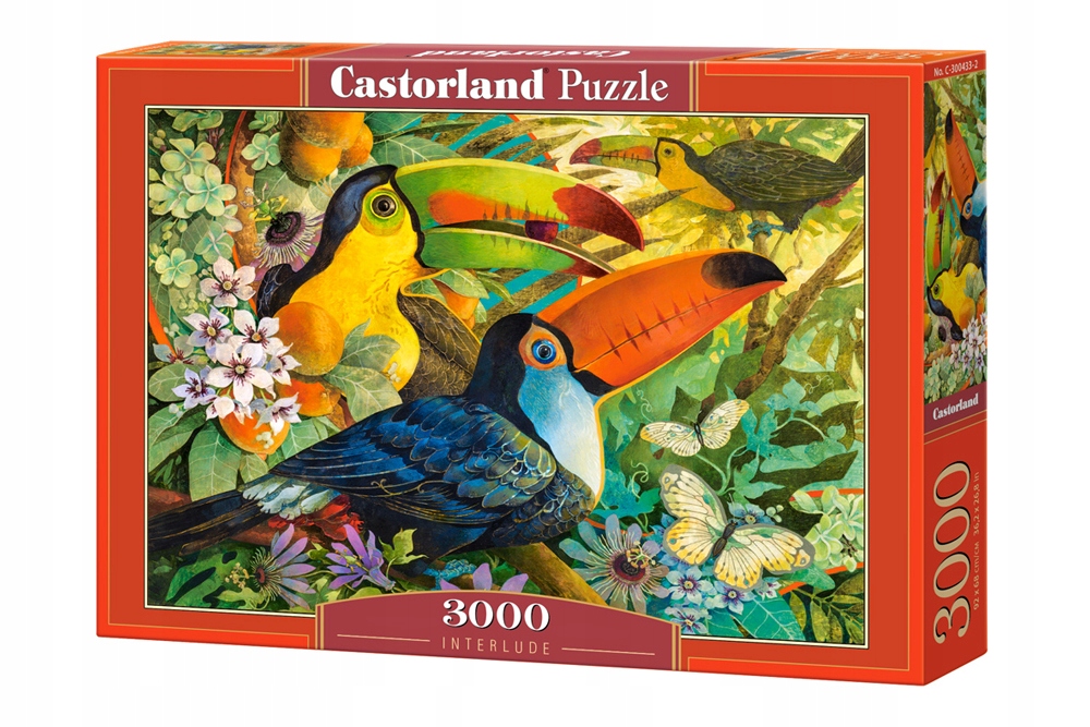 PUZZLE 3000 UKŁADANKA ZWIERZĘTA PTAKI KWIATY KOLOROWE TUKANY CASTOR EAN (GTIN) 5904438300433