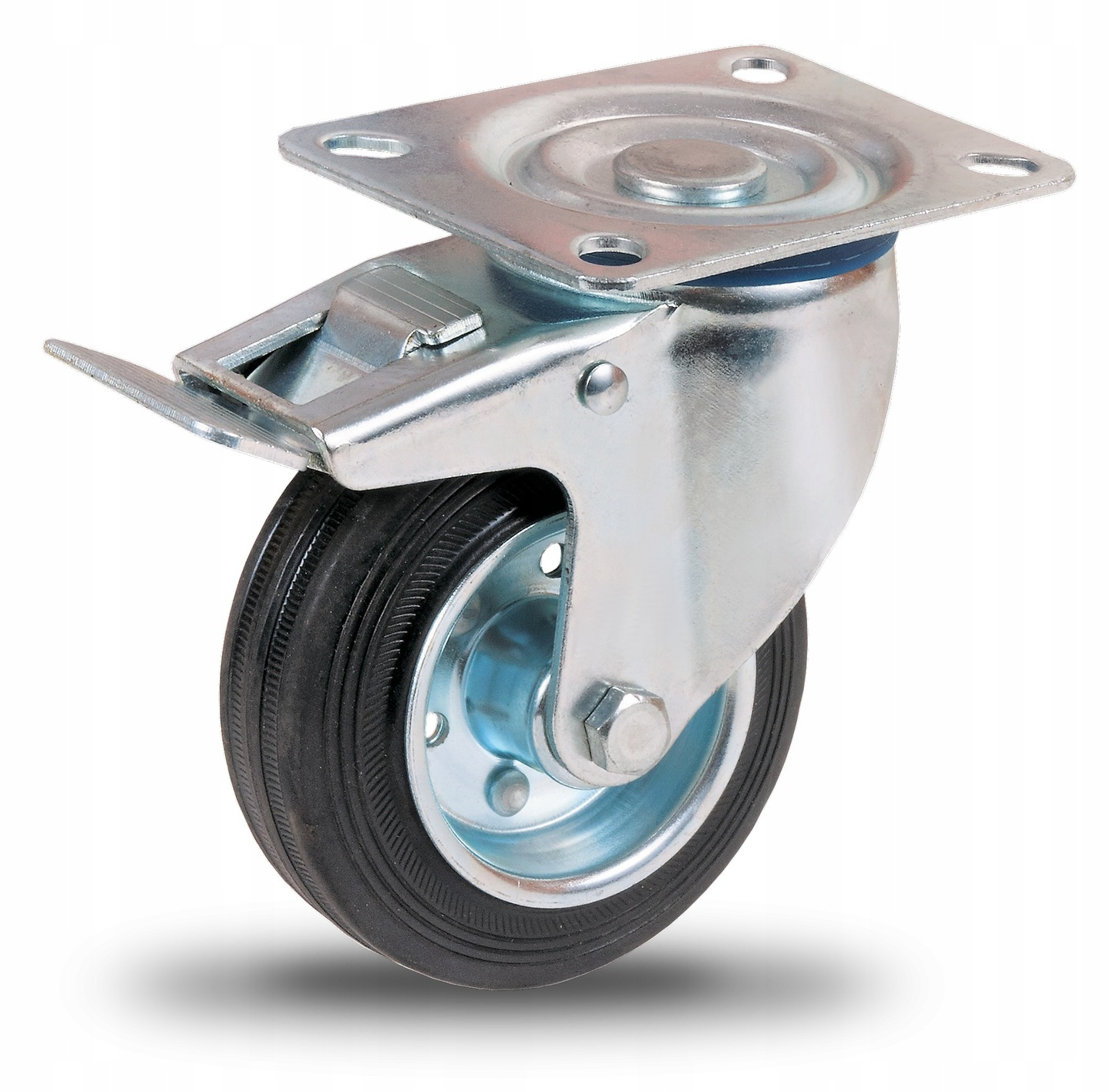 

Koło 125 mm obrotowe skrętne metal guma z hamulcem