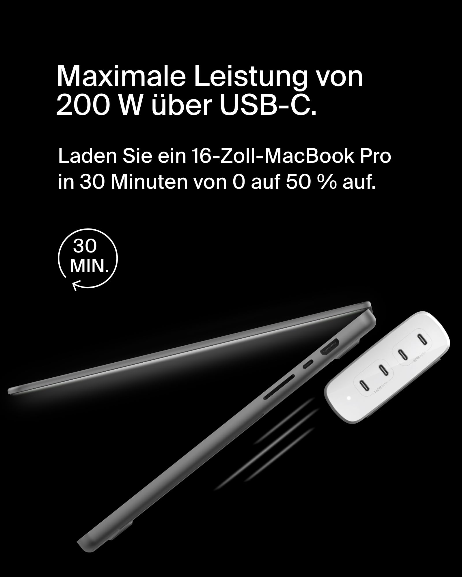 BELKIN BoostCharge Pro 4-Portowy Ładowarka USB-C GaN 200W Szybkie Ładowanie — miniatura 3
