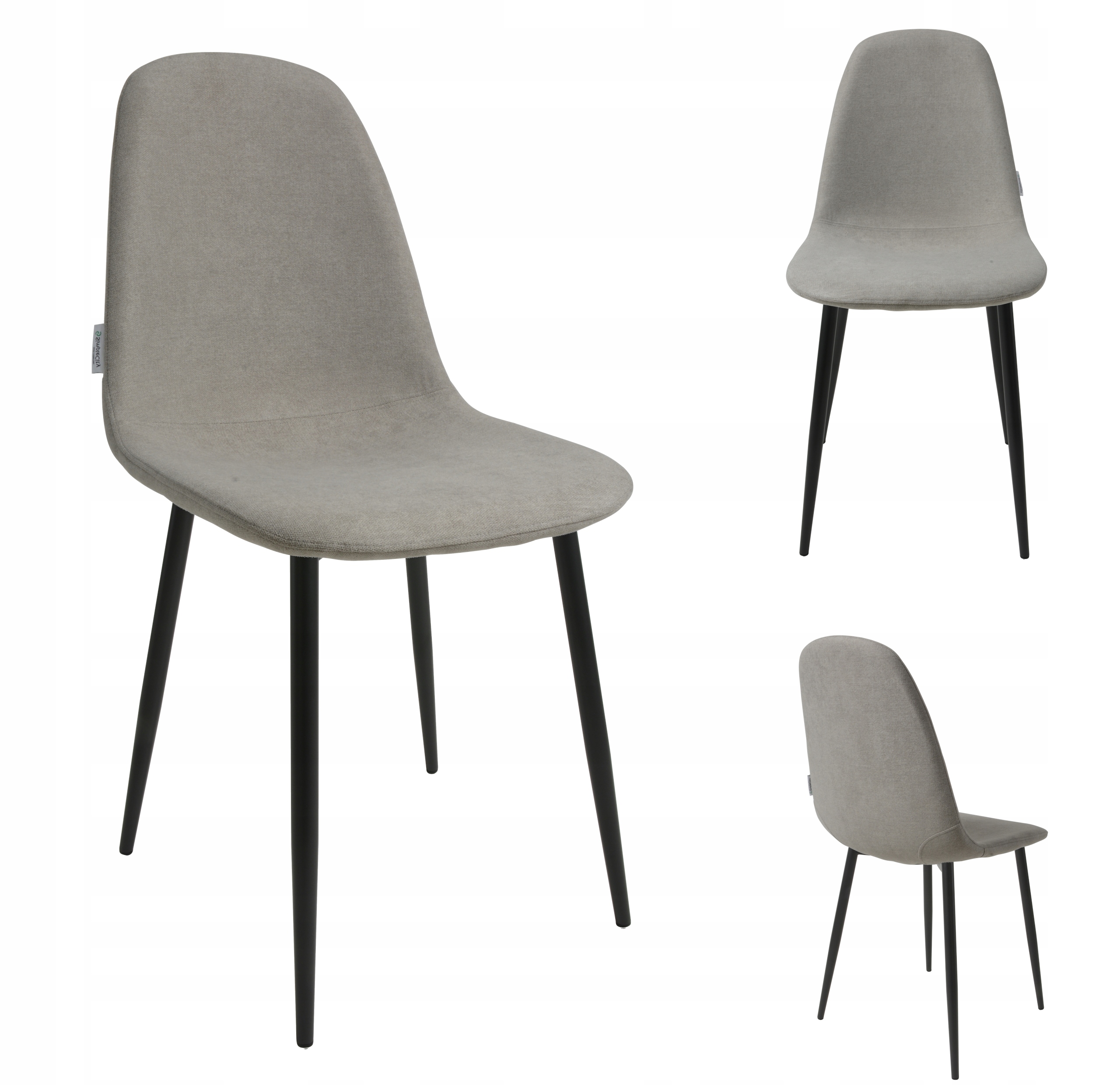 Sada 4 kusů židlí z materiálu DankorDesign Dsw béžové kovové nohy grafit