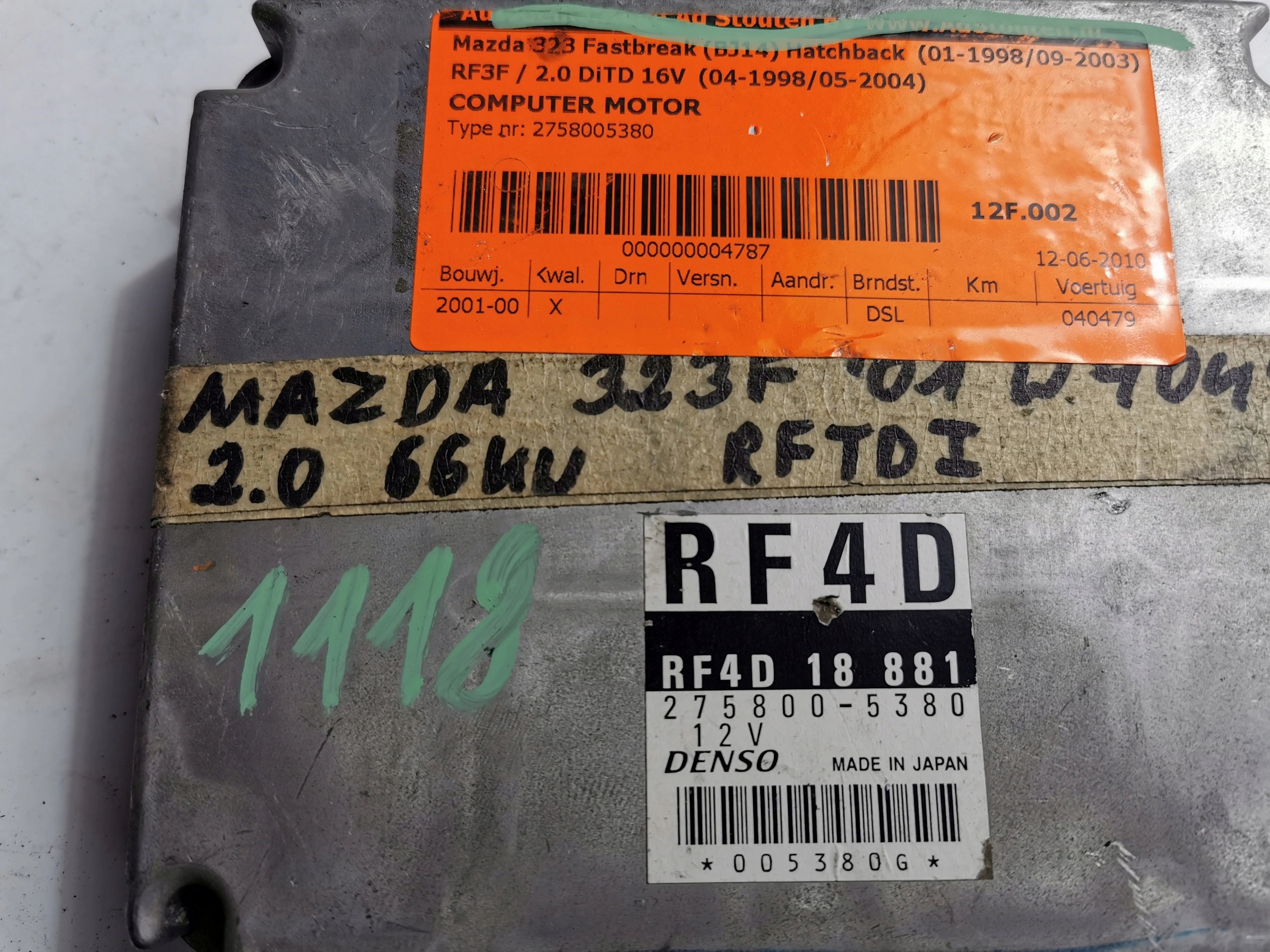 MAZDA 323 2.0D RF4D18881 275800-5380 computer ECU