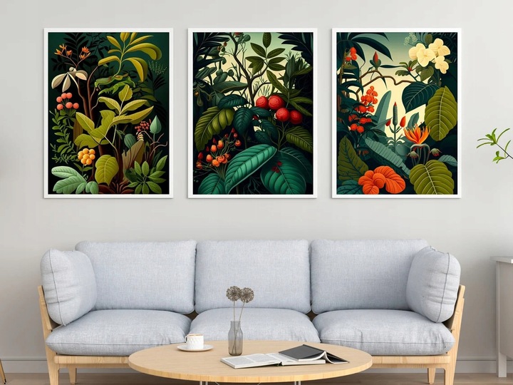 3 ks Tropický botanický plakát 50x70 cm Fine Art Print