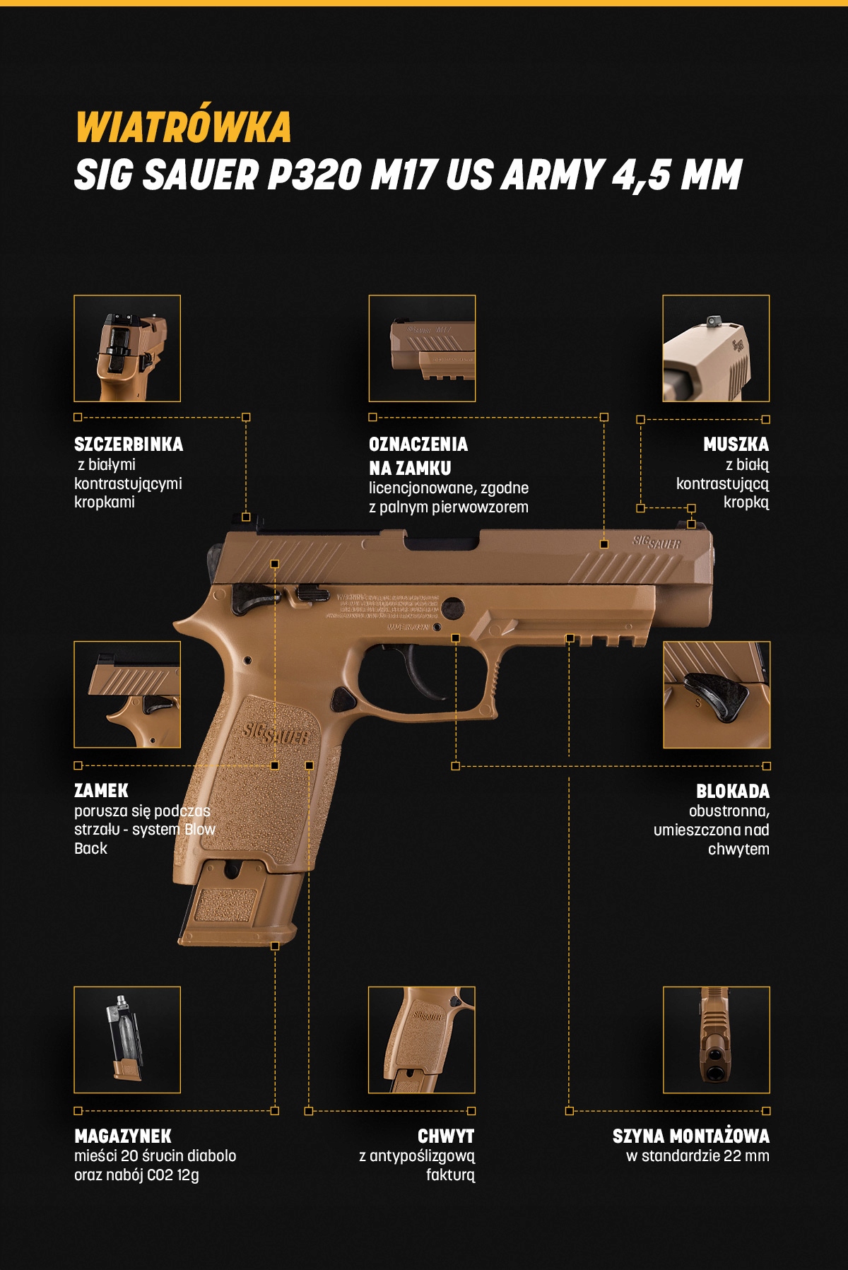 Pistolet Sig Sauer AIR-M17-177 4,5 mm - 798681587902