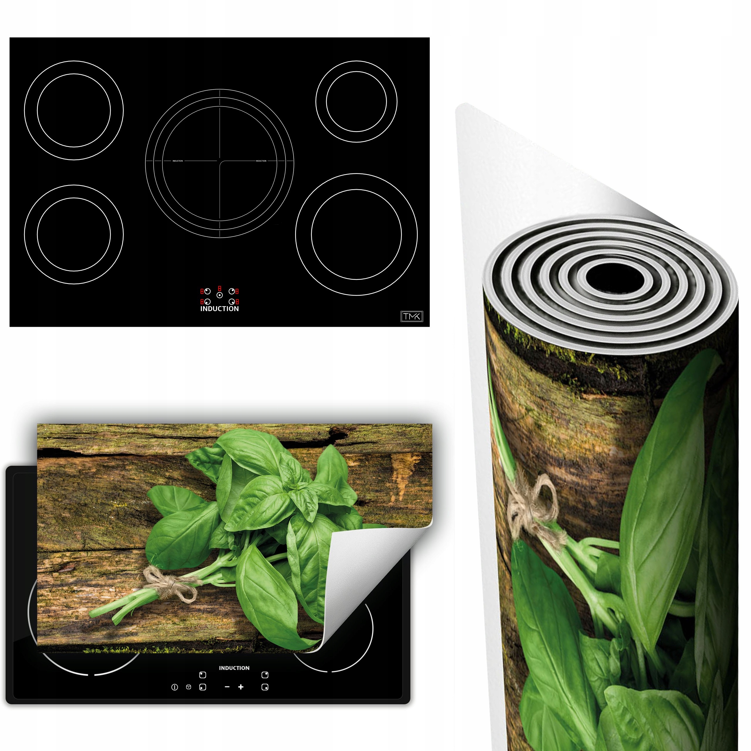 Vinylová Podložka Ochrana Sporáku Desky 90x52 dřevo bazalka