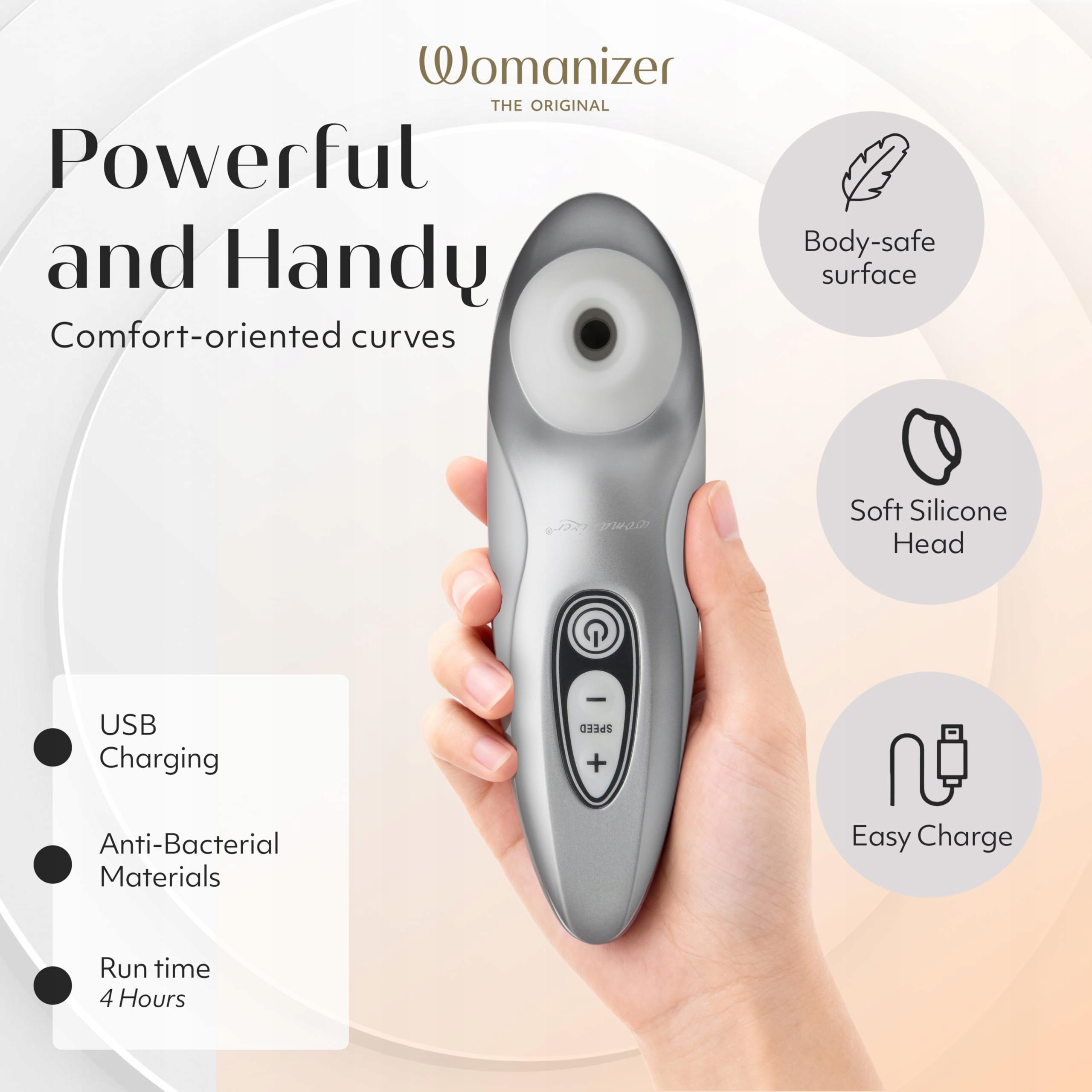 WOMANIZER Pro40 Klitoris Stymulator Wibrator Dla Kobiet Wodoodporny — miniatura 3