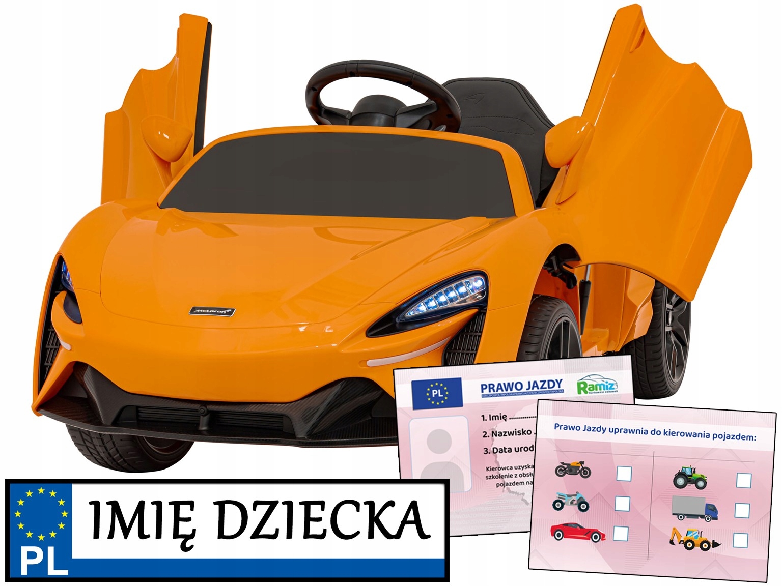 szybki McLaren Autko Na Akumulator Dla Dzieci na roczek pilot