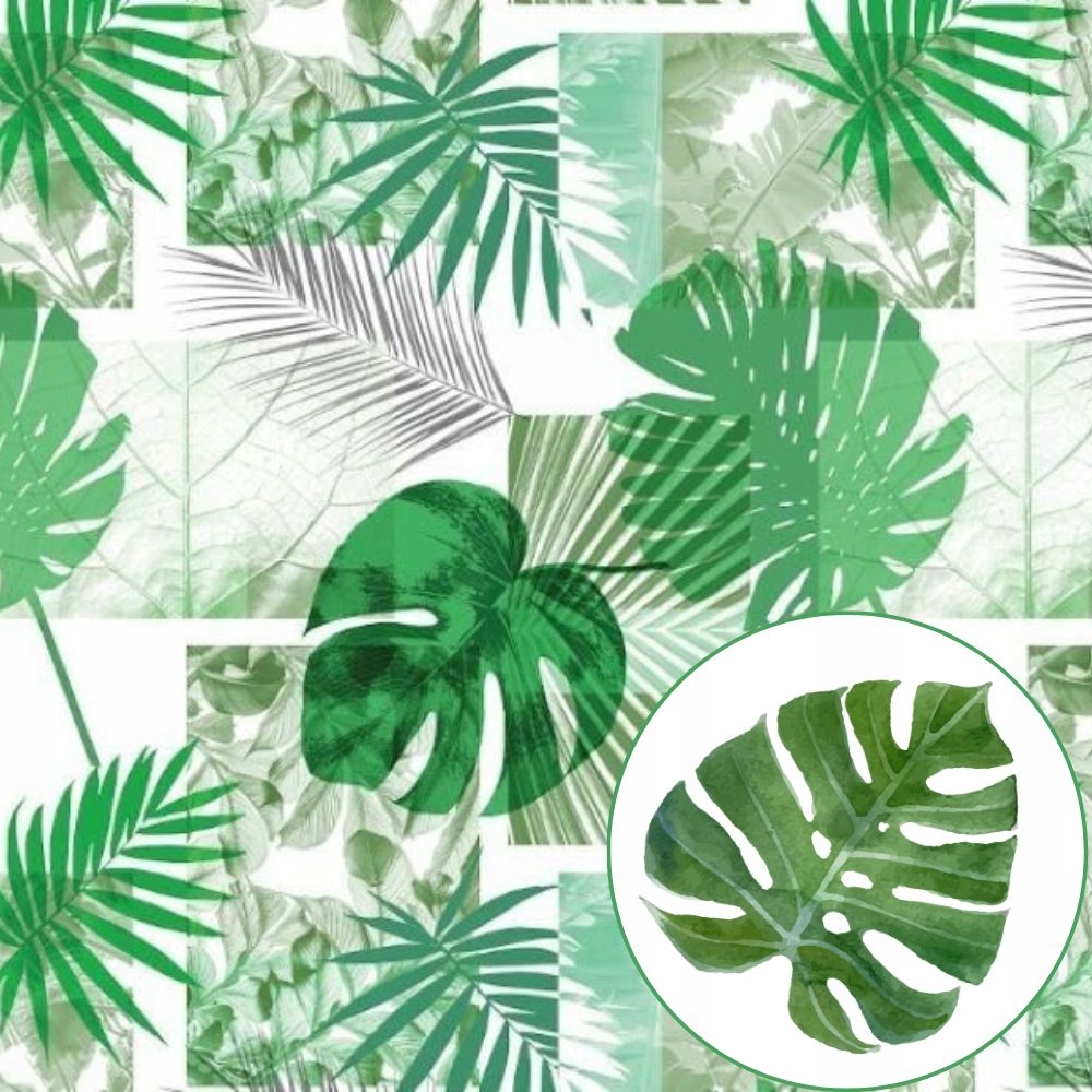 CERATA NA STÓŁ NA METRY OBRUS LIŚCIE ZIELONE MONSTERA NA TKANINIE METRY 140 Kod producenta Cerata 140 Fantastic 8053-1