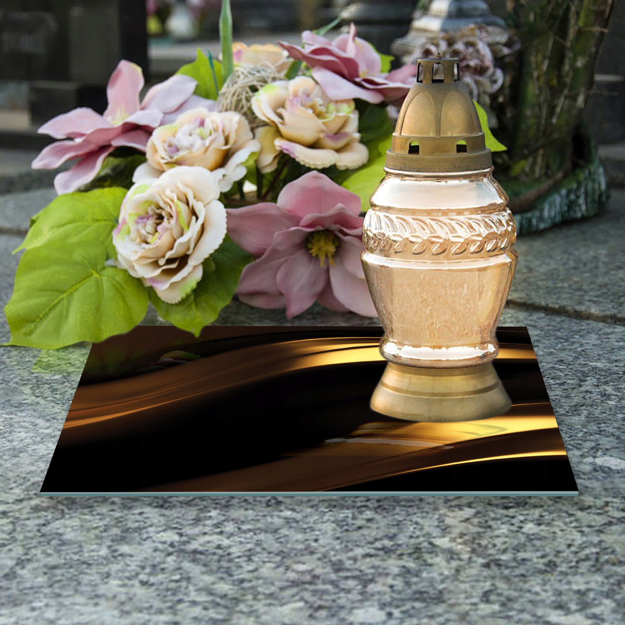 Podstawka pod znicz szkło hartowane 40 x 40 x 0,5 Marka inna