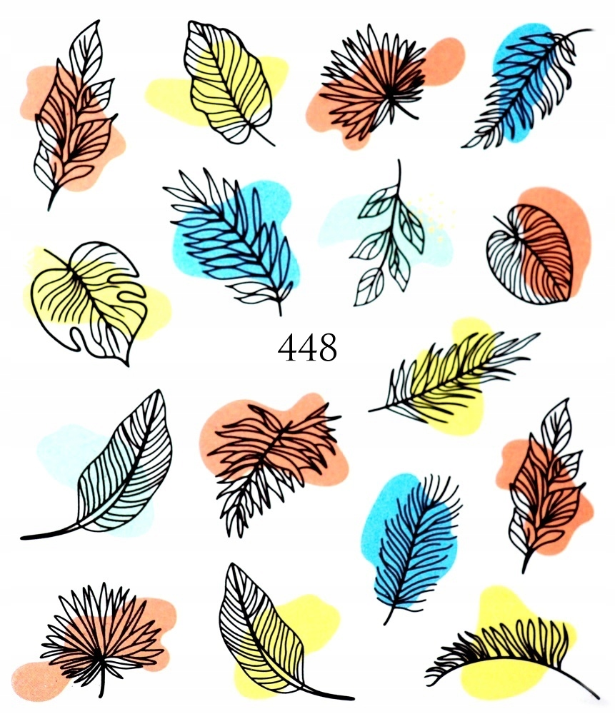 

Naklejki wodne na paznokcie Lineart Liście 448