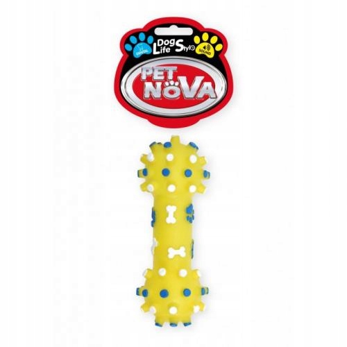 

Petnova hantel z wypustkami 12cm żółty dla psa