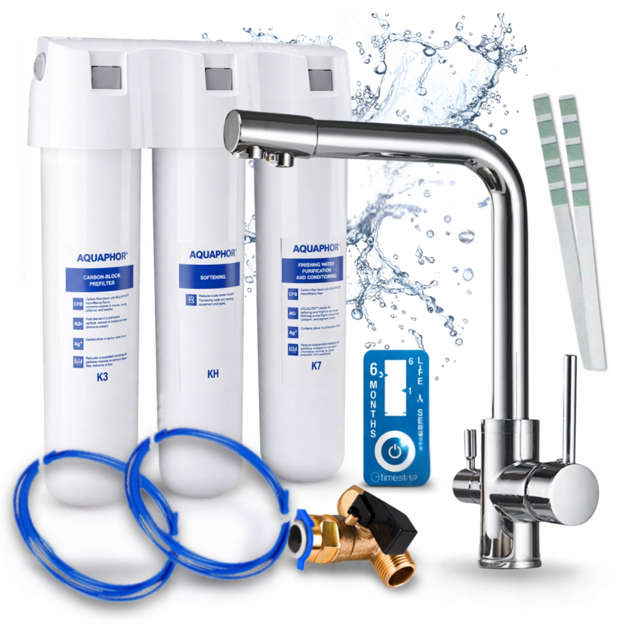 Filtr Pod Zlew Aquaphor Kryształ H Zestaw Z Kran Kuchenny Trójdrożny Pzh