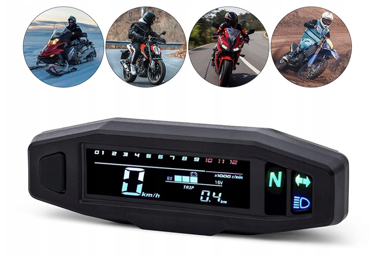 PRĘDKOŚCIOMIERZ DO MOTOCYKLOWY LCD MINI Numer katalogowy części DY-68MTCBP