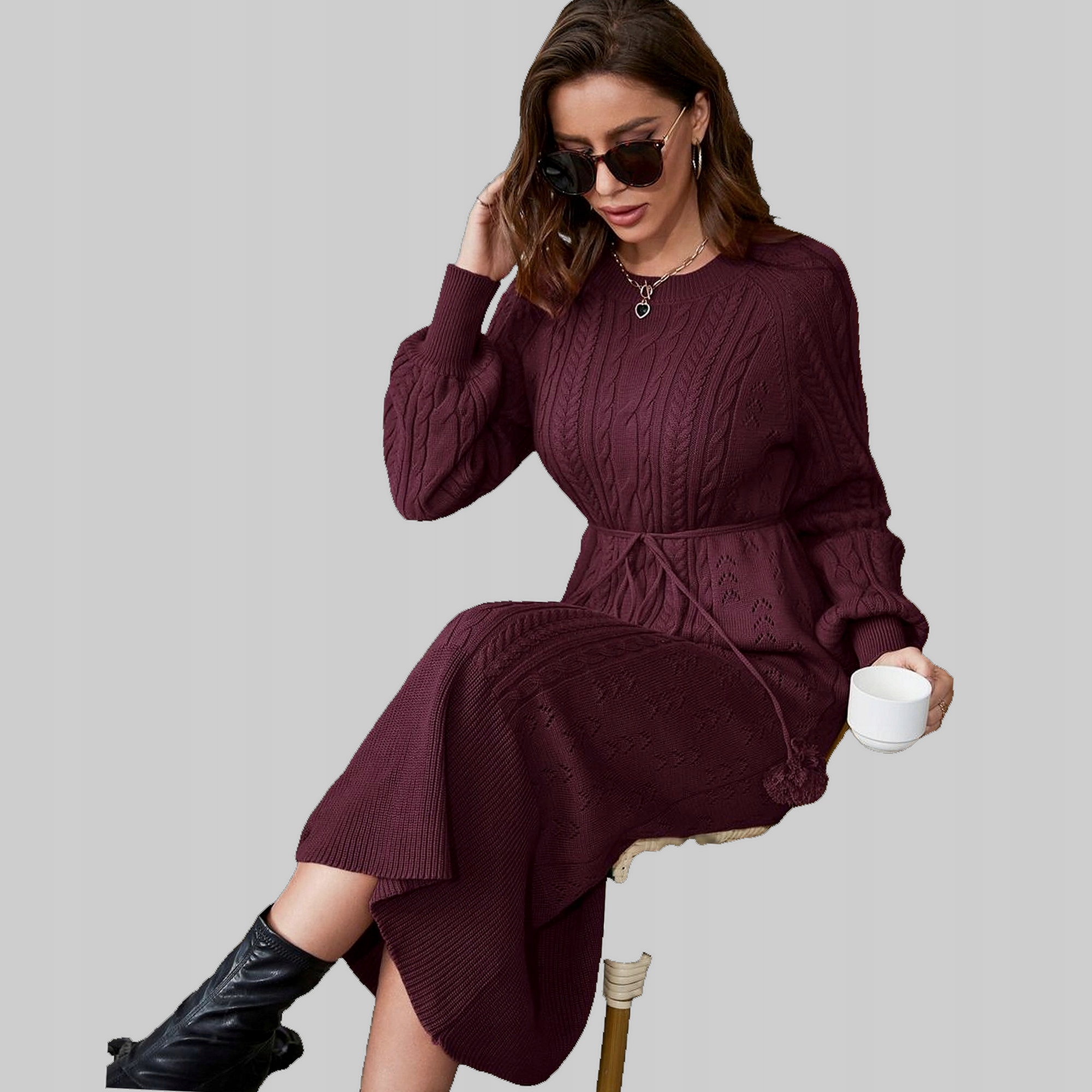 Šaty Maxi bavlněné šaty s bufetovými rukávy Casual Shein S