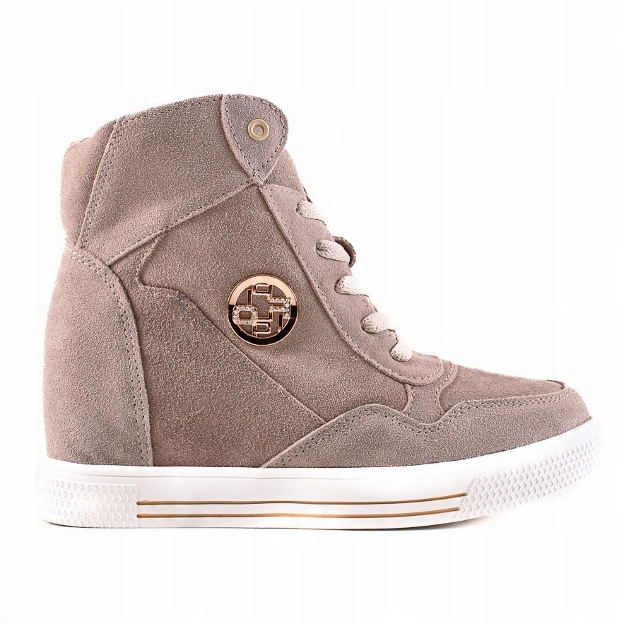 

Skórzane Botki Sneakersy Na Koturnie r.39
