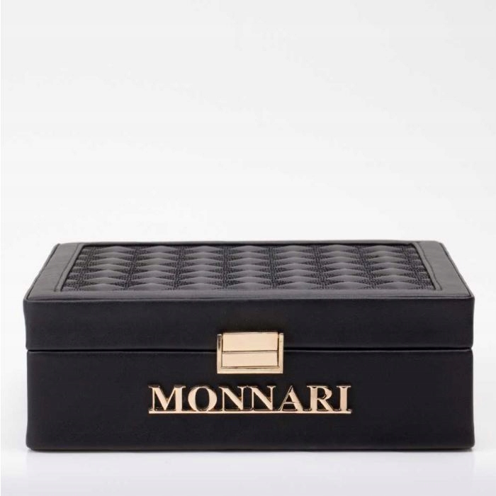 Černé Pouzdro Kufřík Na Zip Vzor Monnari