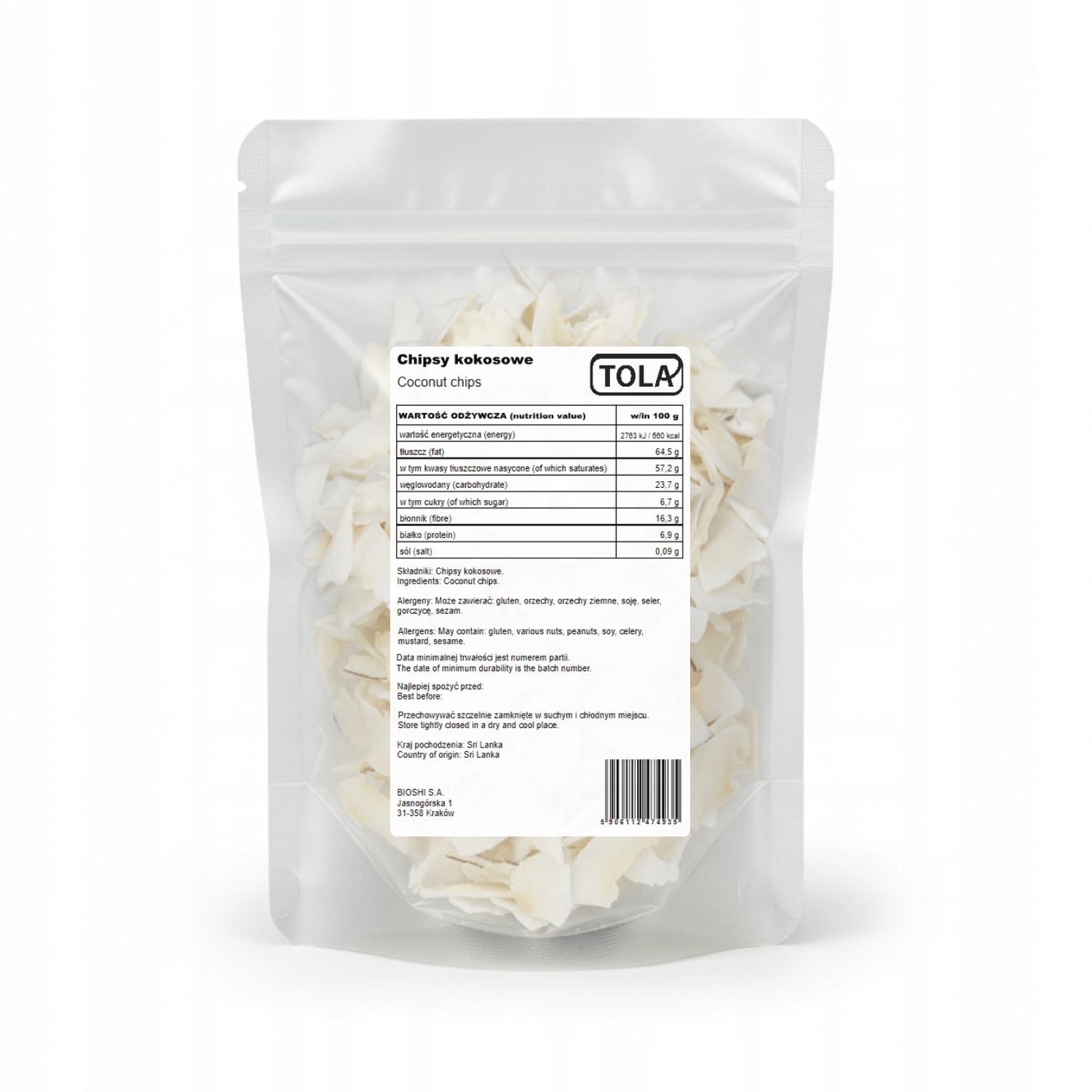 Levně Kokosové Chipsy 10 kg přírodní, vysoce kvalitní Tola
