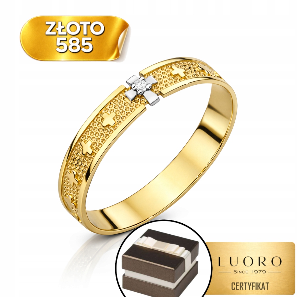 Prstýnek Růženec 585 14K S Bílým Zlatem A Zirkonem R16