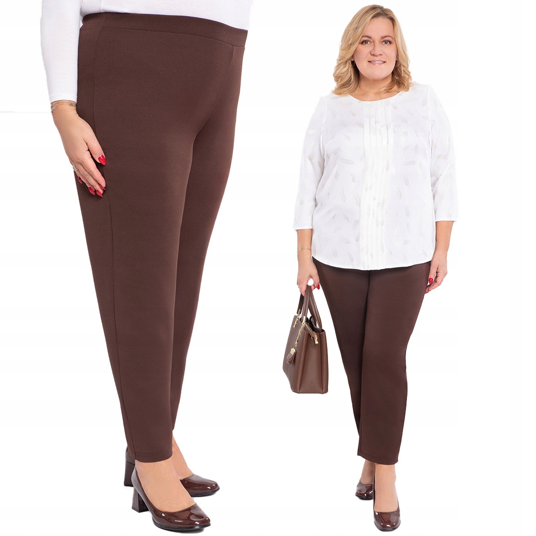 Návštěvní kalhoty v tmavě hnědé barvě 58