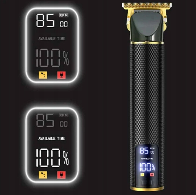 TRYMER BARBERSKI MASZYNKA DO STRZYŻENIA WŁOSÓW BRODY WYŚWIETLACZ LCD CZARNY Model PROFESJONALNA MASZYNKA DO BRODY