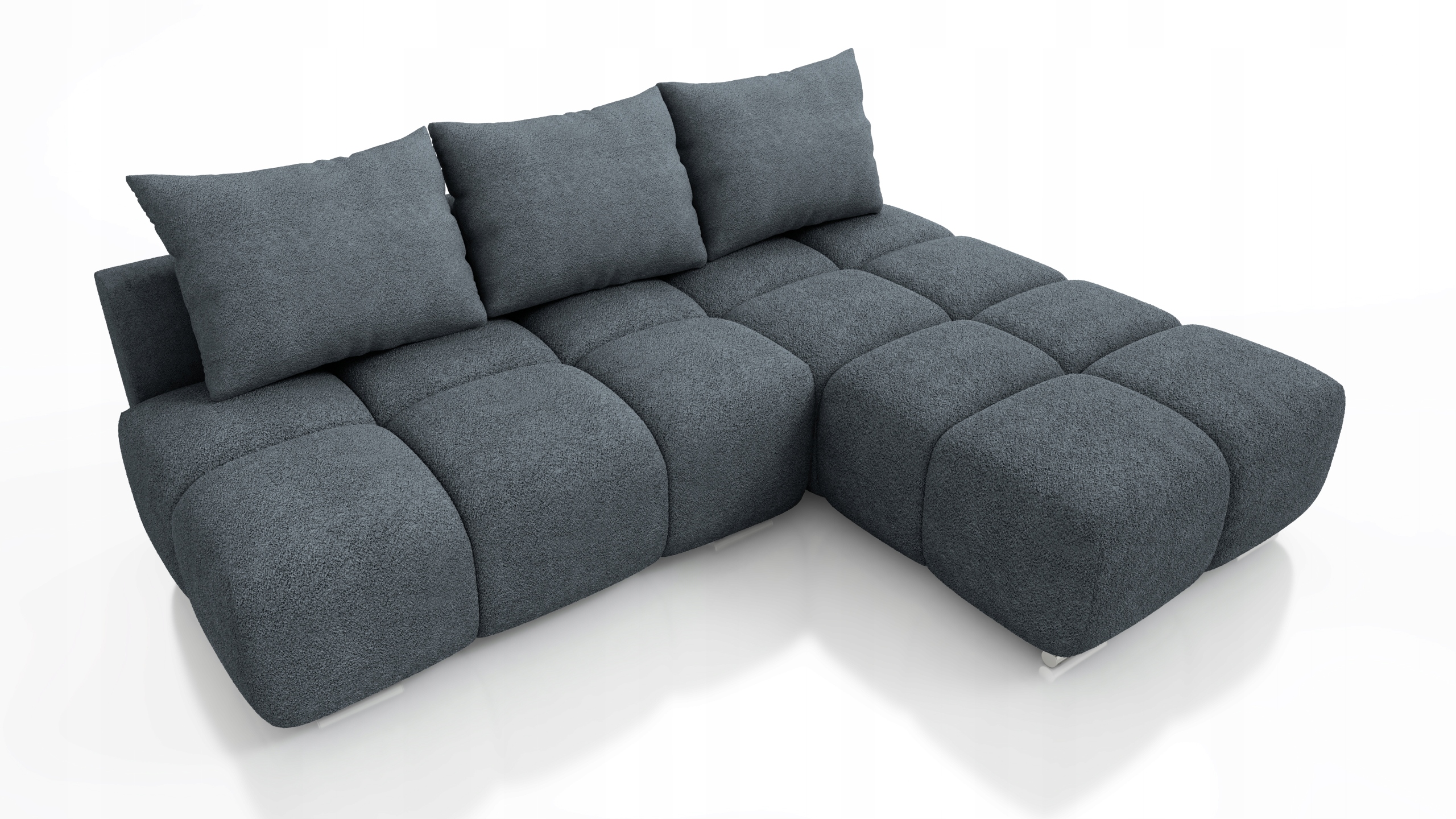 Grafitový Prošívaný Rohová Sedací Souprava Rozkládací Funkce Spaní Rohová Sedačka Honey Mini