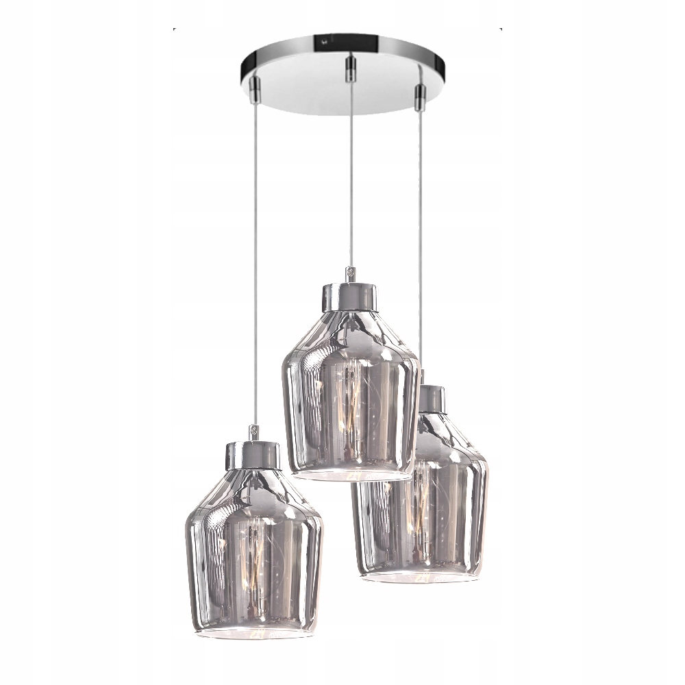 Závěsné Stropní Svítidlo Lustr Cristal Chromovaná Skleněná Led Stínidla E27