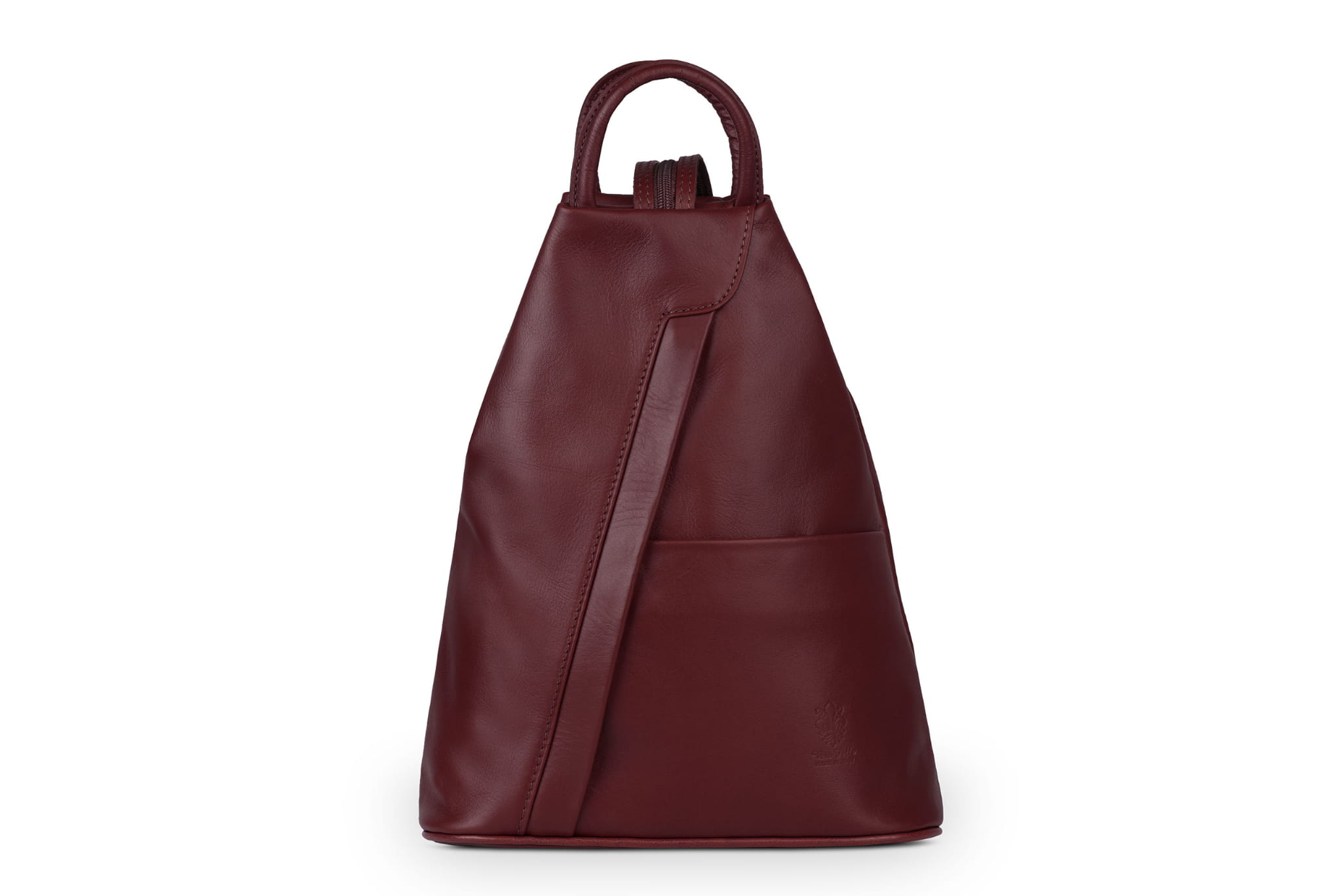 Batoh Kožený Vera Pelle Piramide Bordový