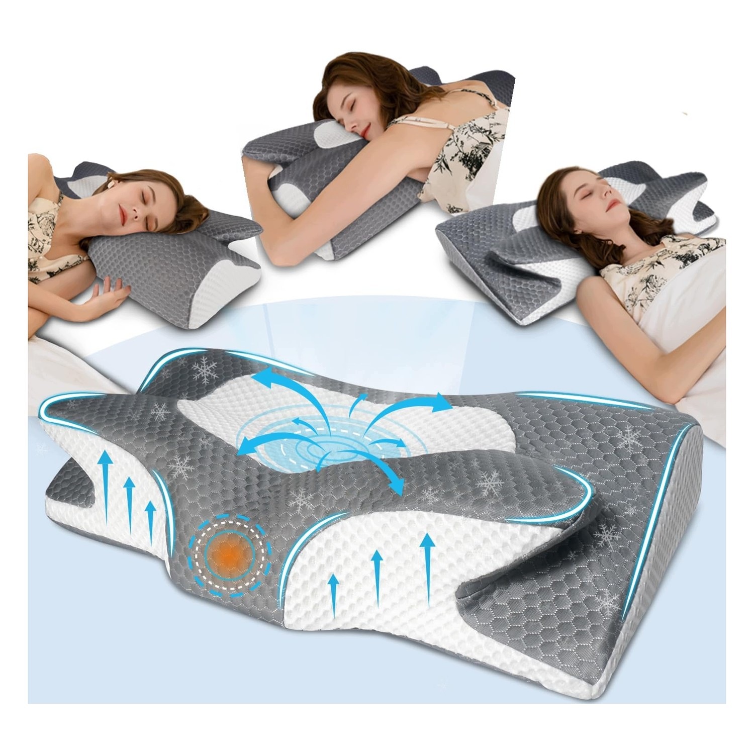 Ergonomický polštář pro krk, ortopedický polštář, paměťová pěna