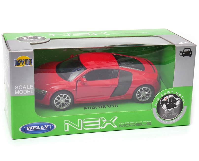 Audi R8 V10 2001 1:34 - 39 WELLY czerwony Marka Welly