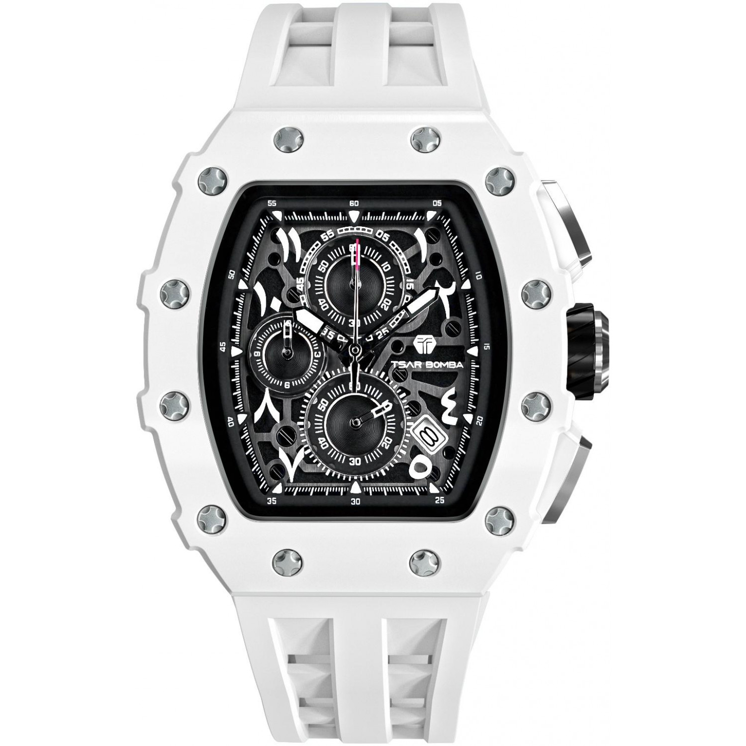 Pánské Hodinky Tsar Bomba TB8204QA-01, bílý pásek