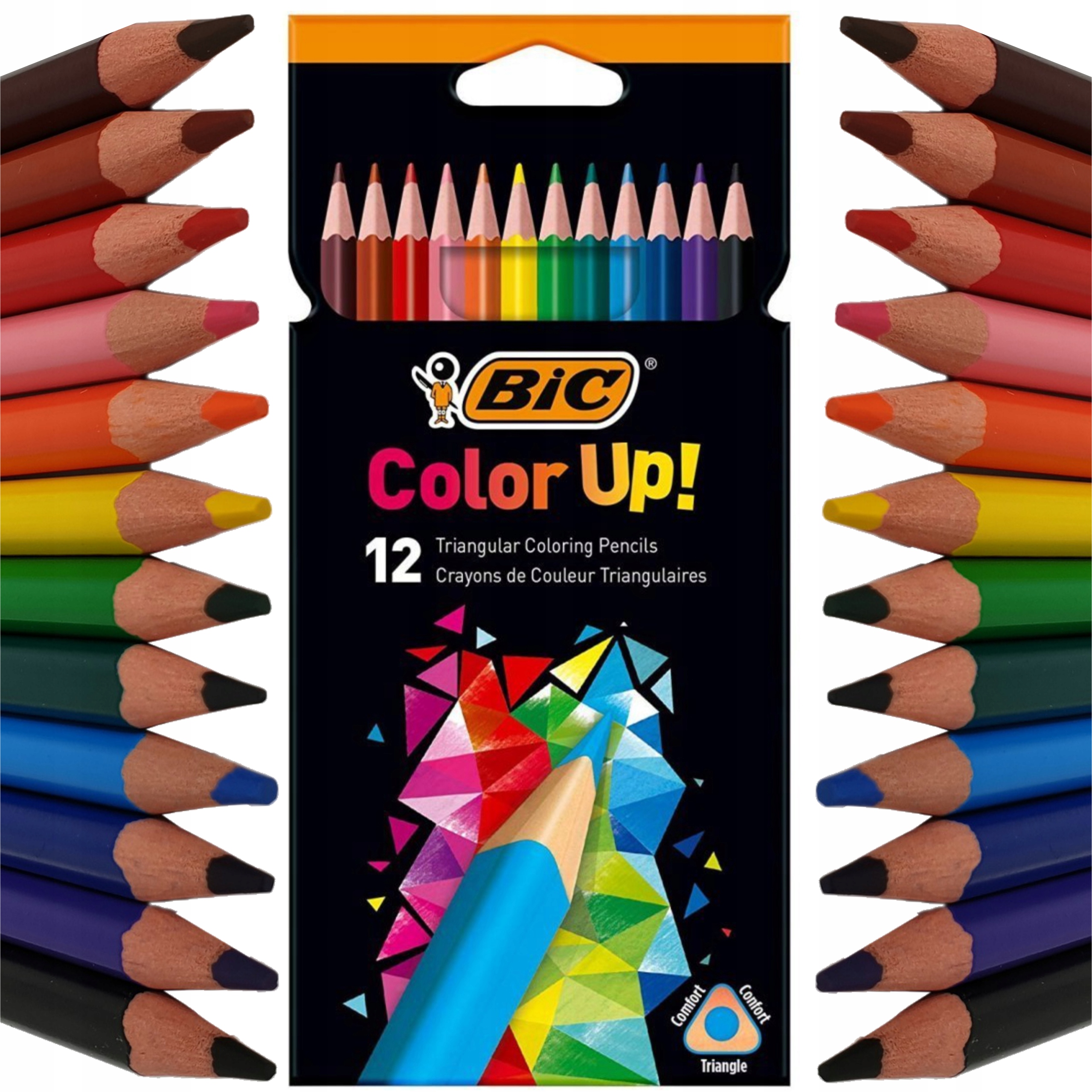 

Kredki ołówkowe trójkątne niełamliwe Bic 12 kol