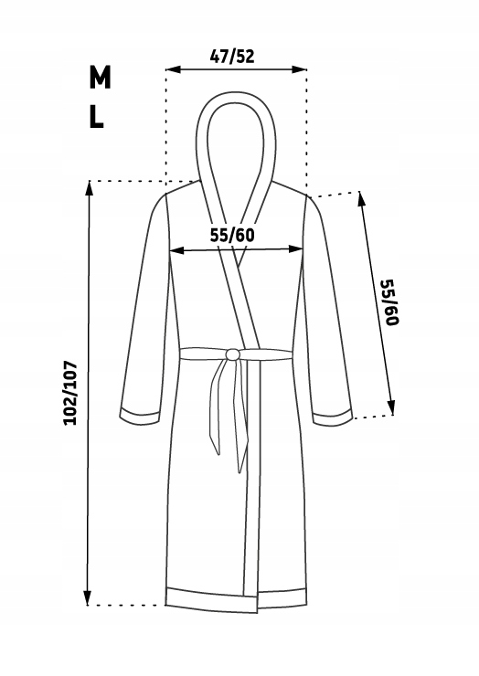 CIEPLUTKI SZLAFROK L GRUBY SUPER MIĘKKI JAKOŚĆ Model Jordan