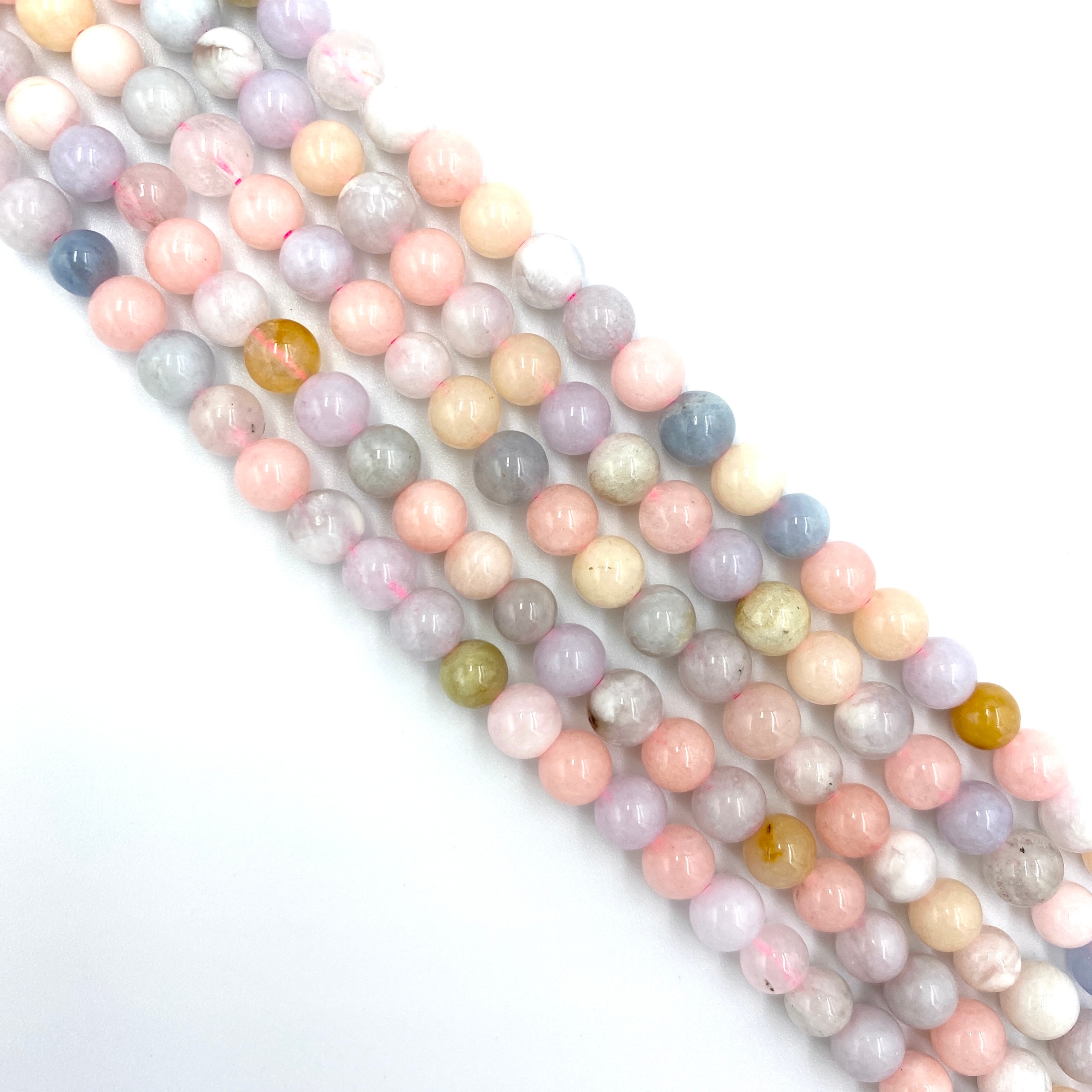 Morganit 6 mm koule hladká šňůra