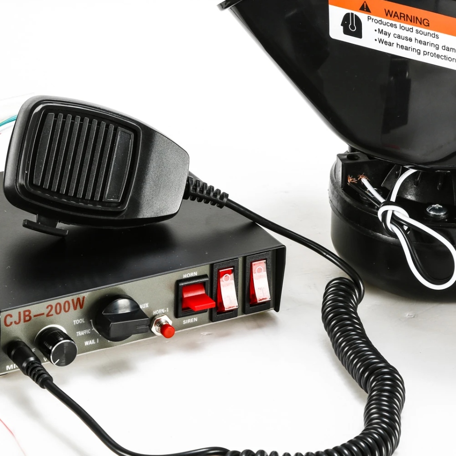 SYRENA MEGAFON KLAKSON 200W 9 TONÓW FANFARA POLICJA STRAŻ GŁOŚNA 130dB Stan opakowania oryginalne