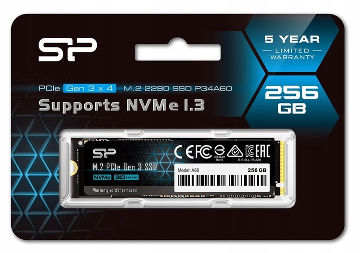 DYSK SSD Silicon Power 256GB M.2 PCIe NVMe A60