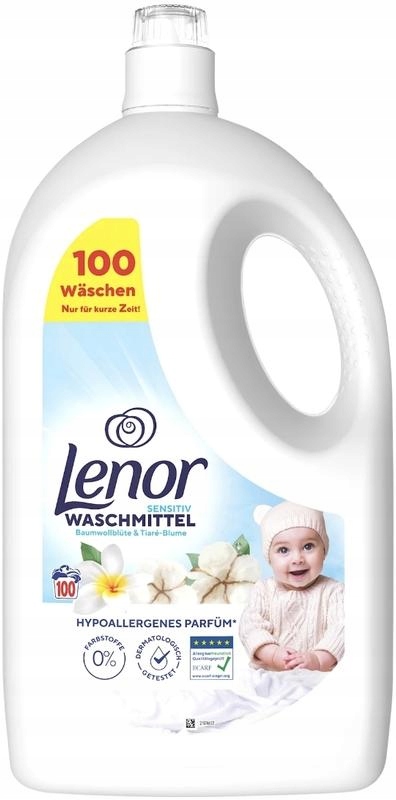 Lenor Sensitiv Płyn Żel Do Prania Dla Niemowląt Wrażliwa Skóra 100Prań 4,5L