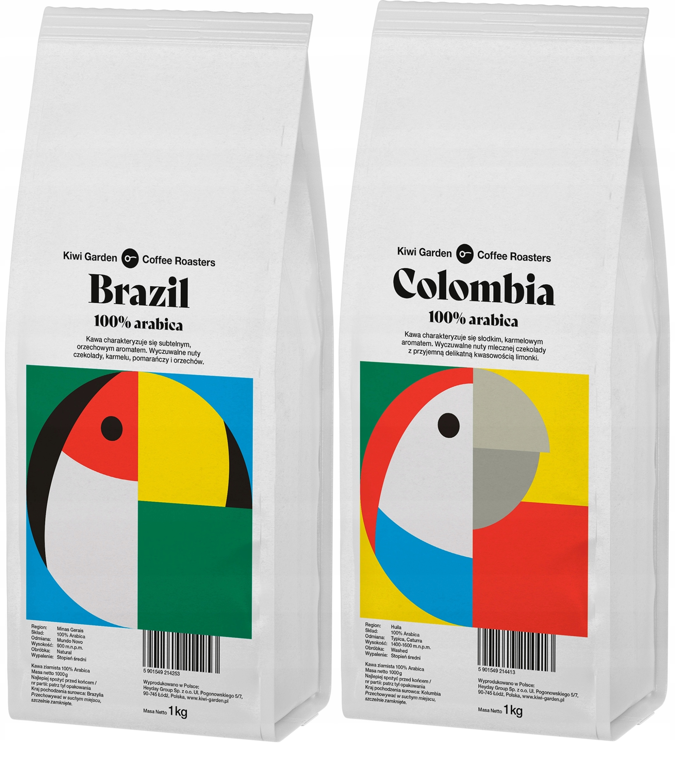 Káva Zrnková 1kg x2 Brazílie Kolumbie 100% Arabica Čerstvě pražená 2KG