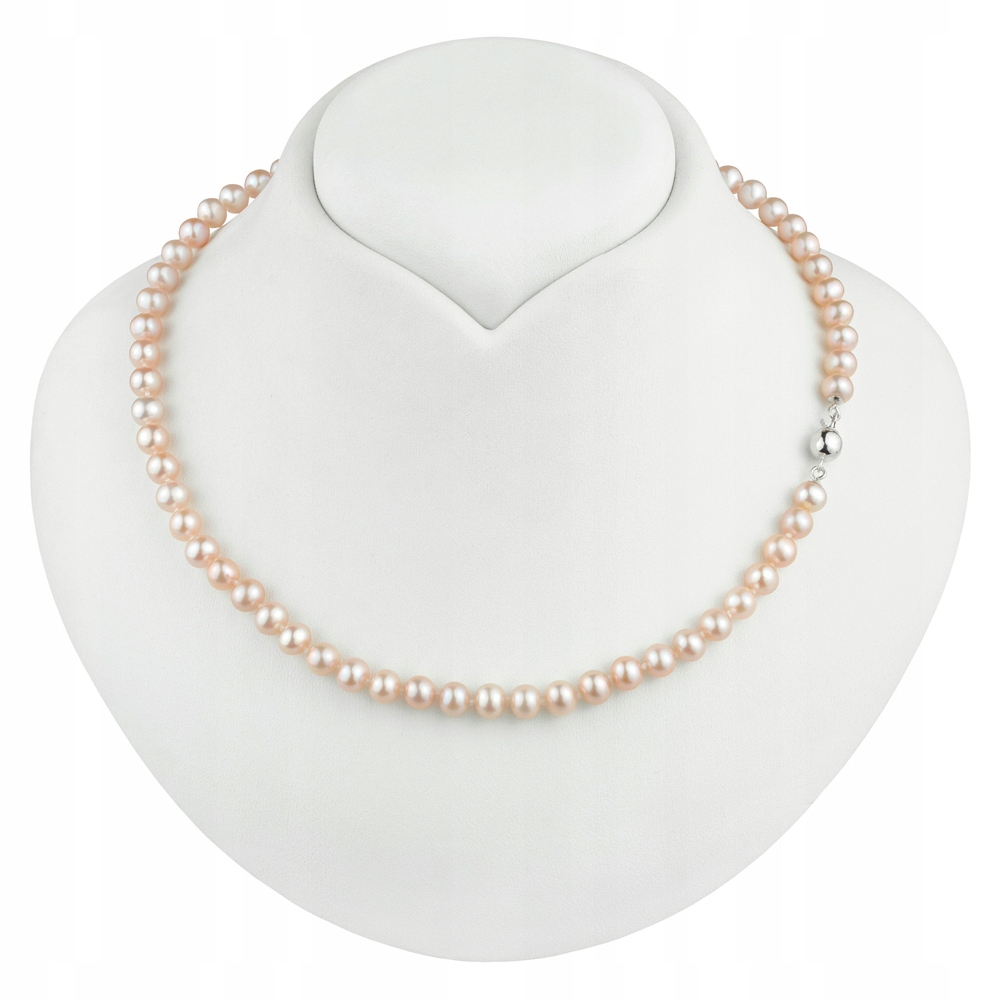Klasický Zlatý Náhrdelník S Pravými Růžovými Perlami