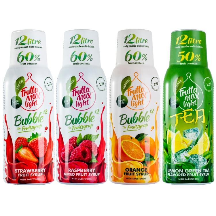 Fruttamax I zestaw 4 syropów do SodaStream w wersji Light 4x500ml