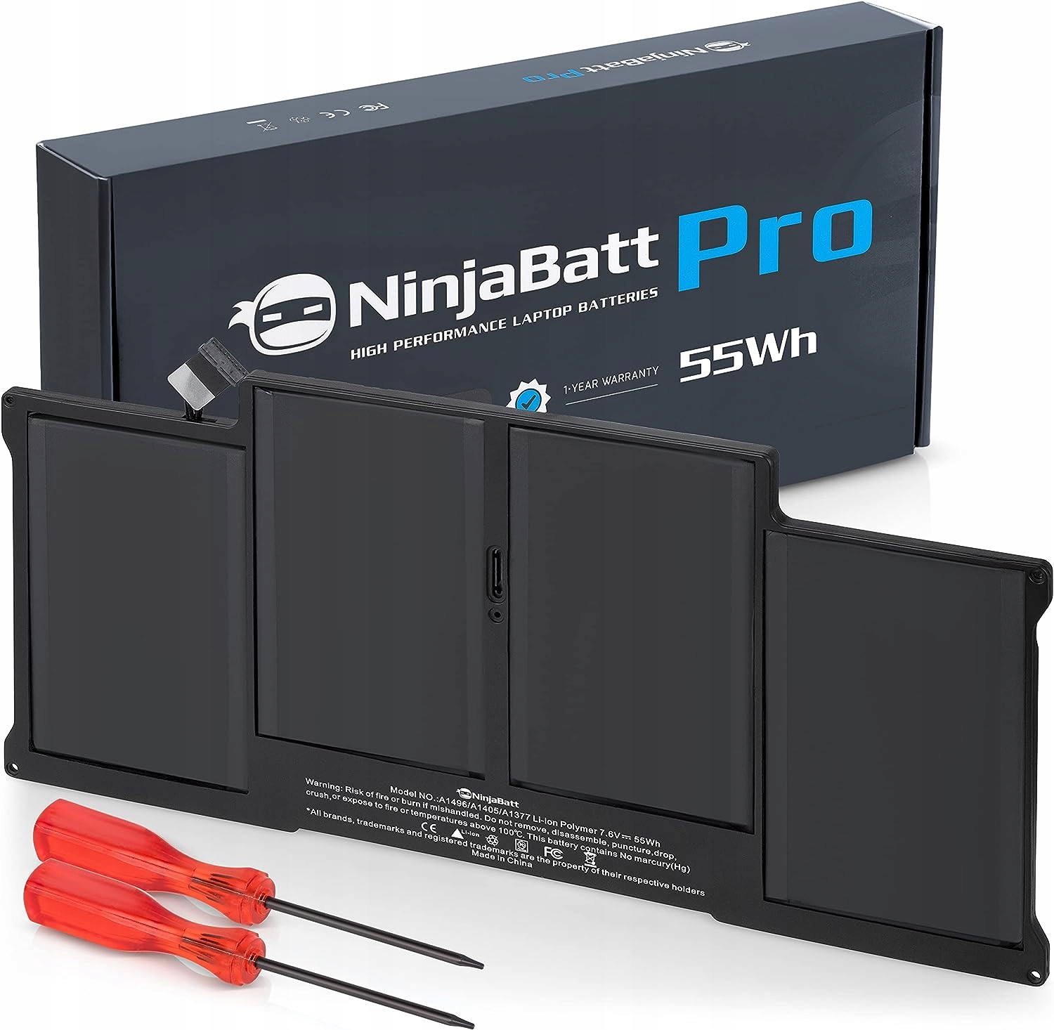 Baterie NinjaBatt A1496 pro Apple MacBook Air 13" 7200mAh 55W 7,6V