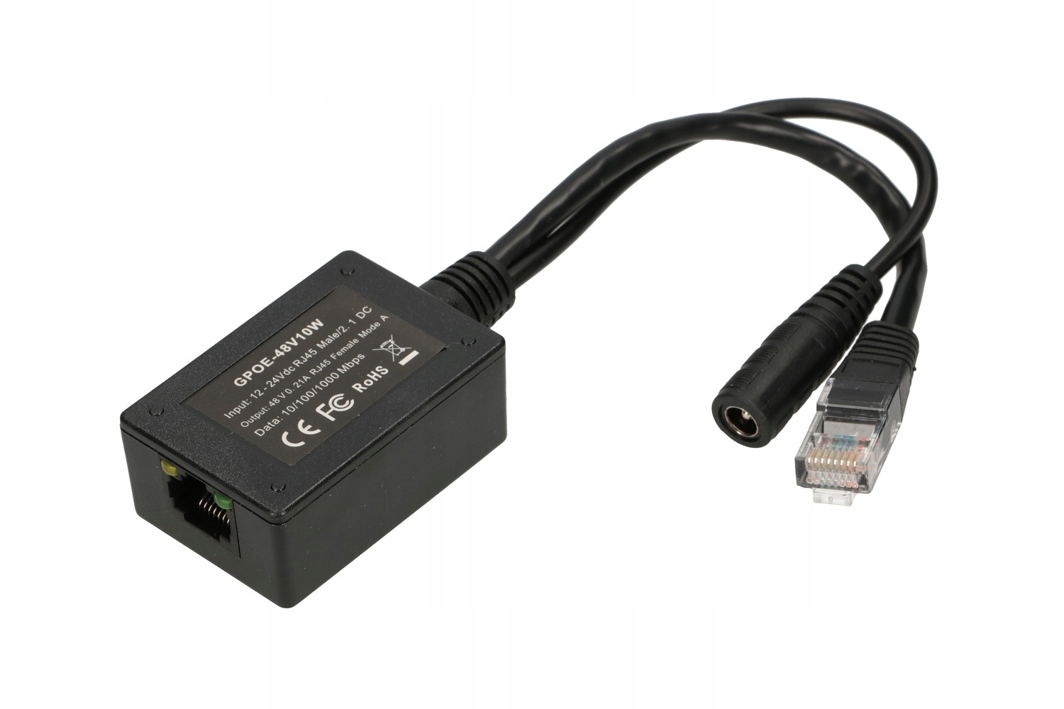 Injector PoE 10-30V 48V 0.2A 12V na 48V Gigabit