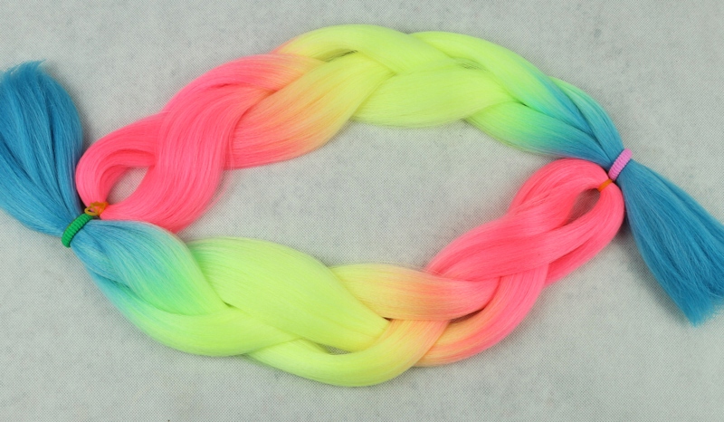 Włosy SYNTETYCZNE do warkoczyków KOLOROWE warkoczyki DOCZEPIANE WŁOSY ombre Marka Luvu