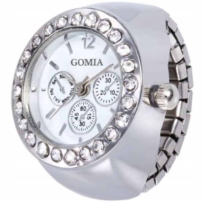 Stříbrný signet Luxusní nastavitelné hodinky Velikost 14-23 Funkční nastavení