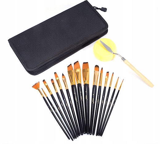 Sada štětců Nylonové umělecké štětce pouzdro H&b 18v1